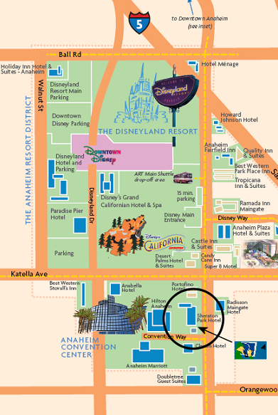 Disneyland map. For transportation from either Los Angeles International 