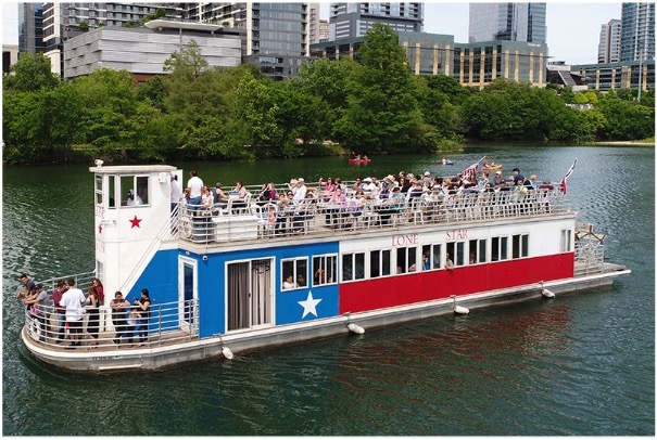 photo of Lone Star River Boat with people on board having a good time